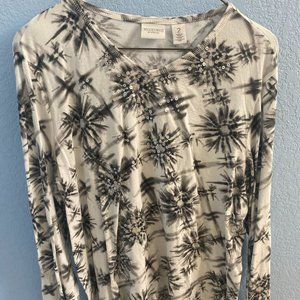 Chico's Starstruck Zing Embellished Tee, Size 2